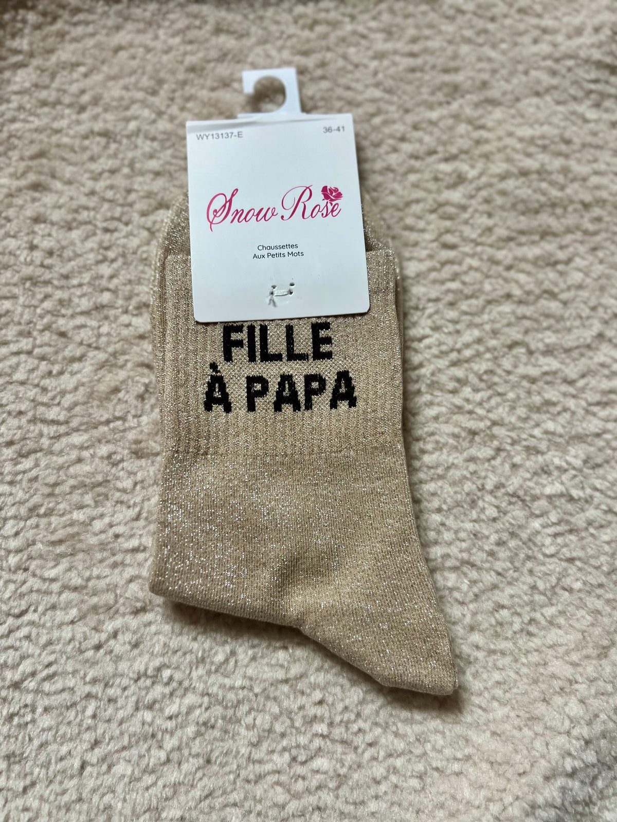 Chaussettes Brillantes "FILLE À PAPA"