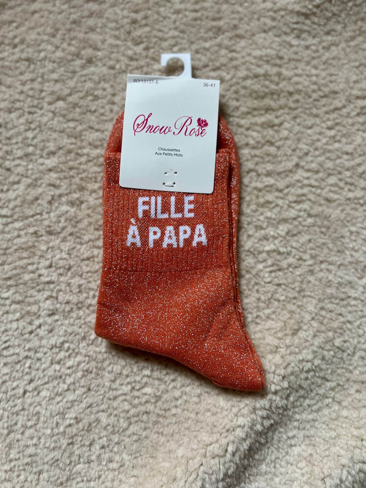 Chaussettes Brillantes "FILLE À PAPA"