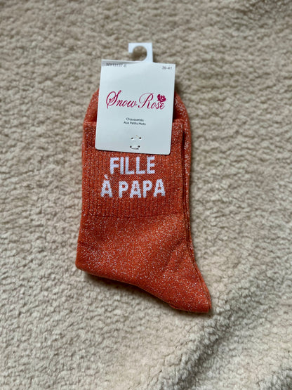 Chaussettes Brillantes "FILLE À PAPA"