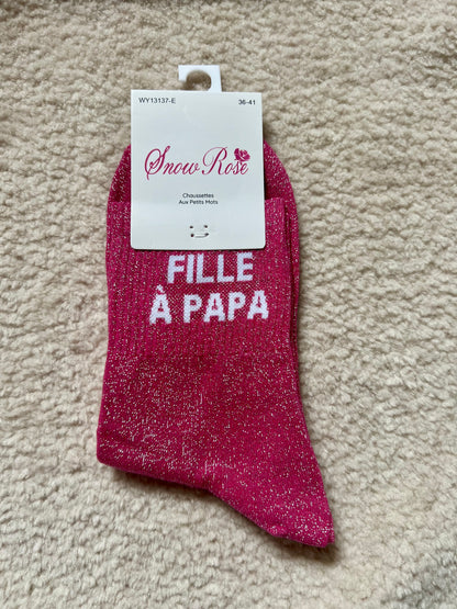 Chaussettes Brillantes "FILLE À PAPA"