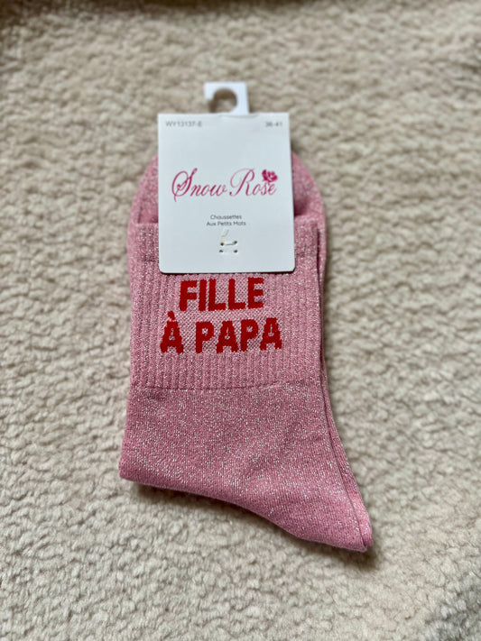 Chaussettes Brillantes "FILLE À PAPA"