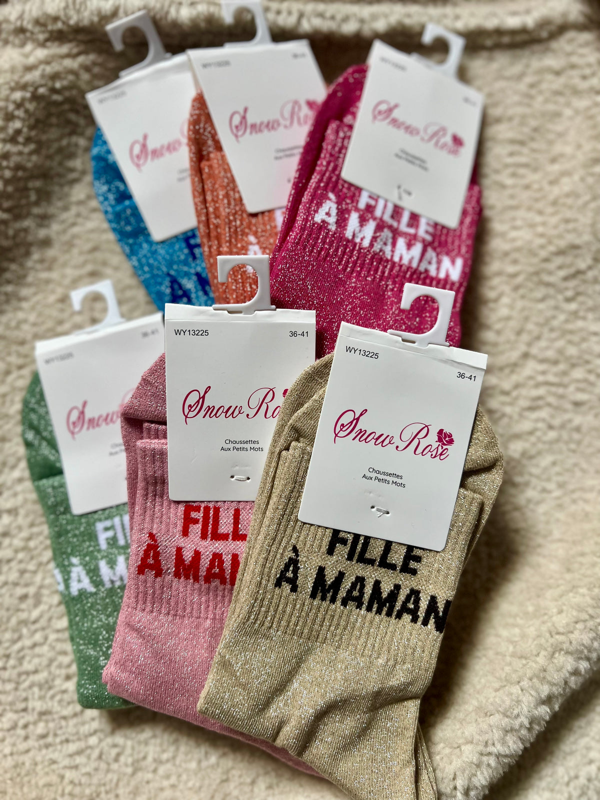 Chaussettes Brillantes "FILLE À MAMAN"