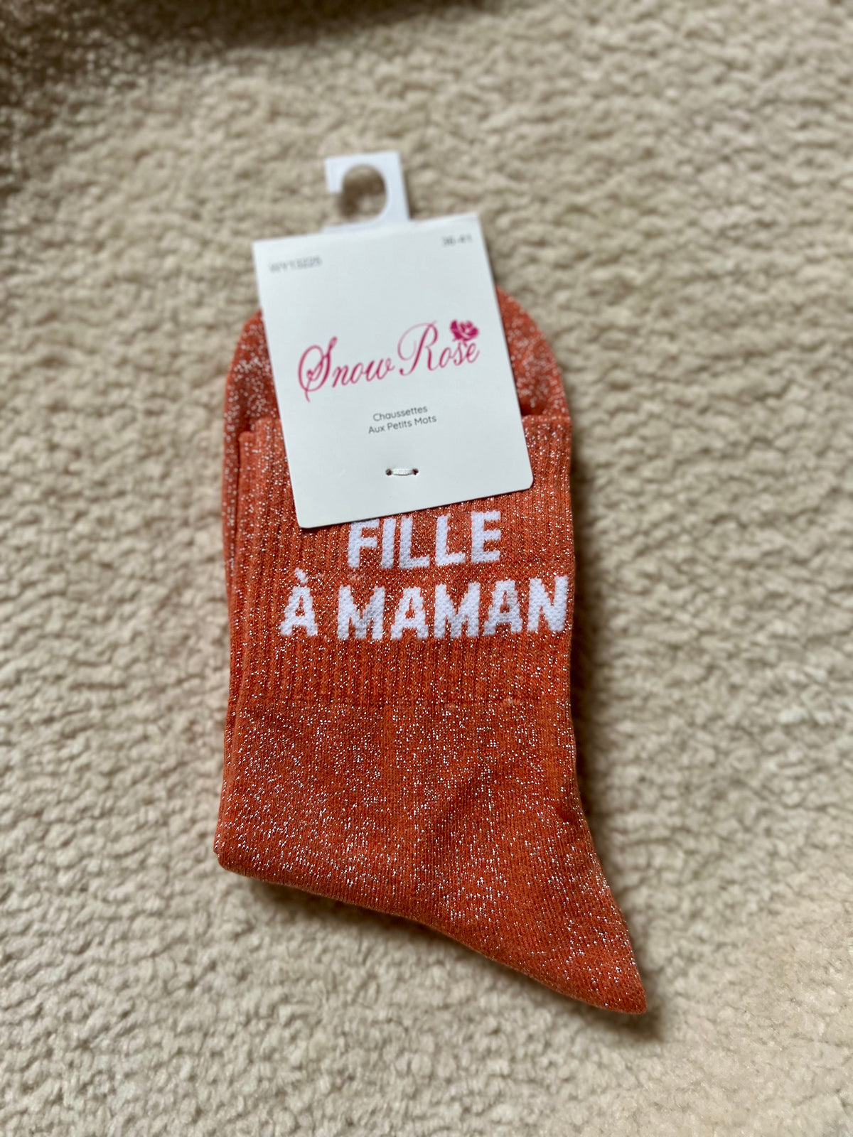 Chaussettes Brillantes "FILLE À MAMAN"