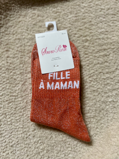 Chaussettes Brillantes "FILLE À MAMAN"