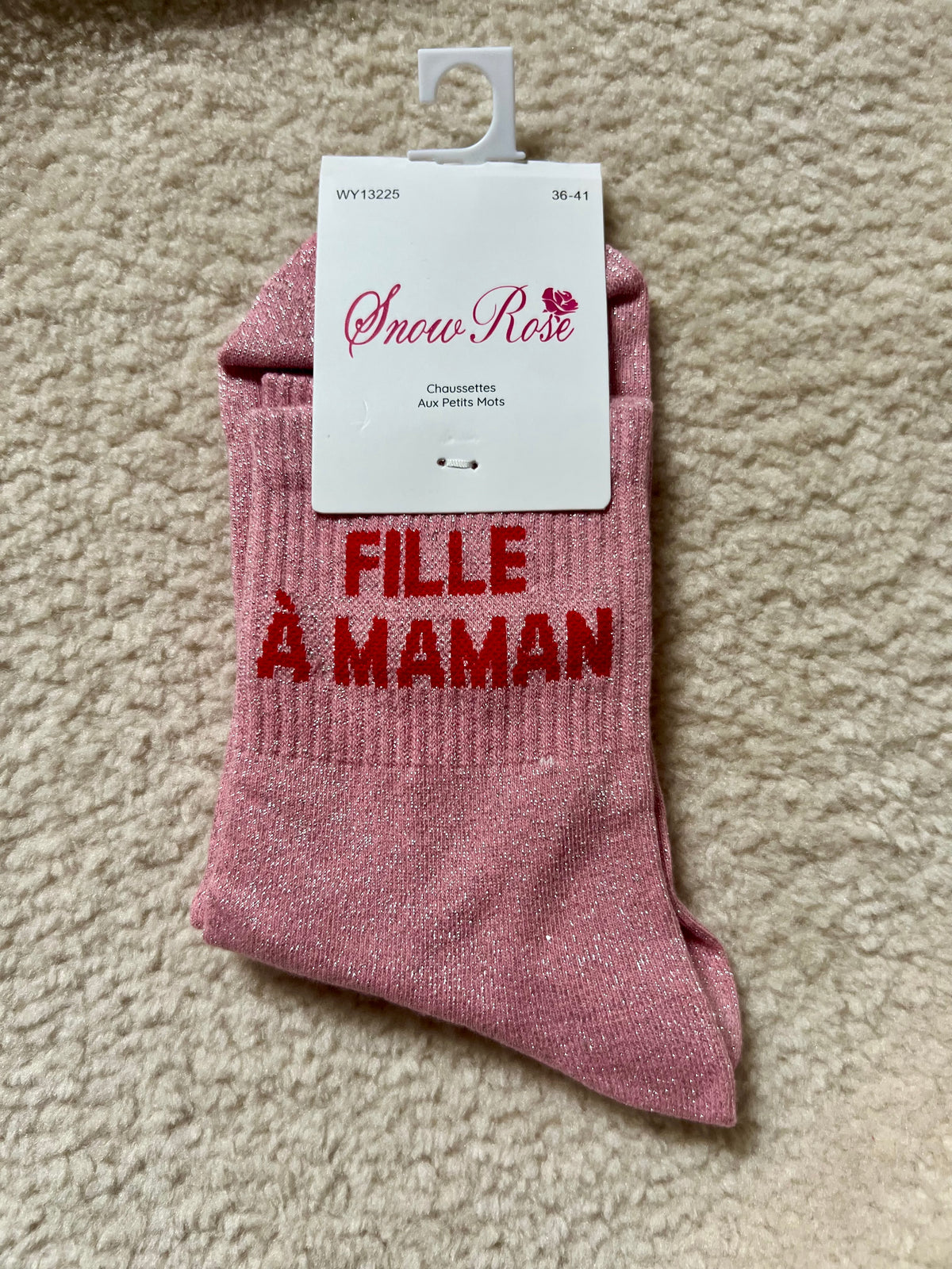 Chaussettes Brillantes "FILLE À MAMAN"